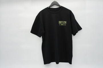 Oversized T-Shirt — Black / Military Green logo