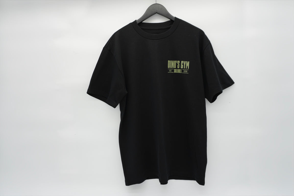Oversized T-Shirt — Black / Military Green logo