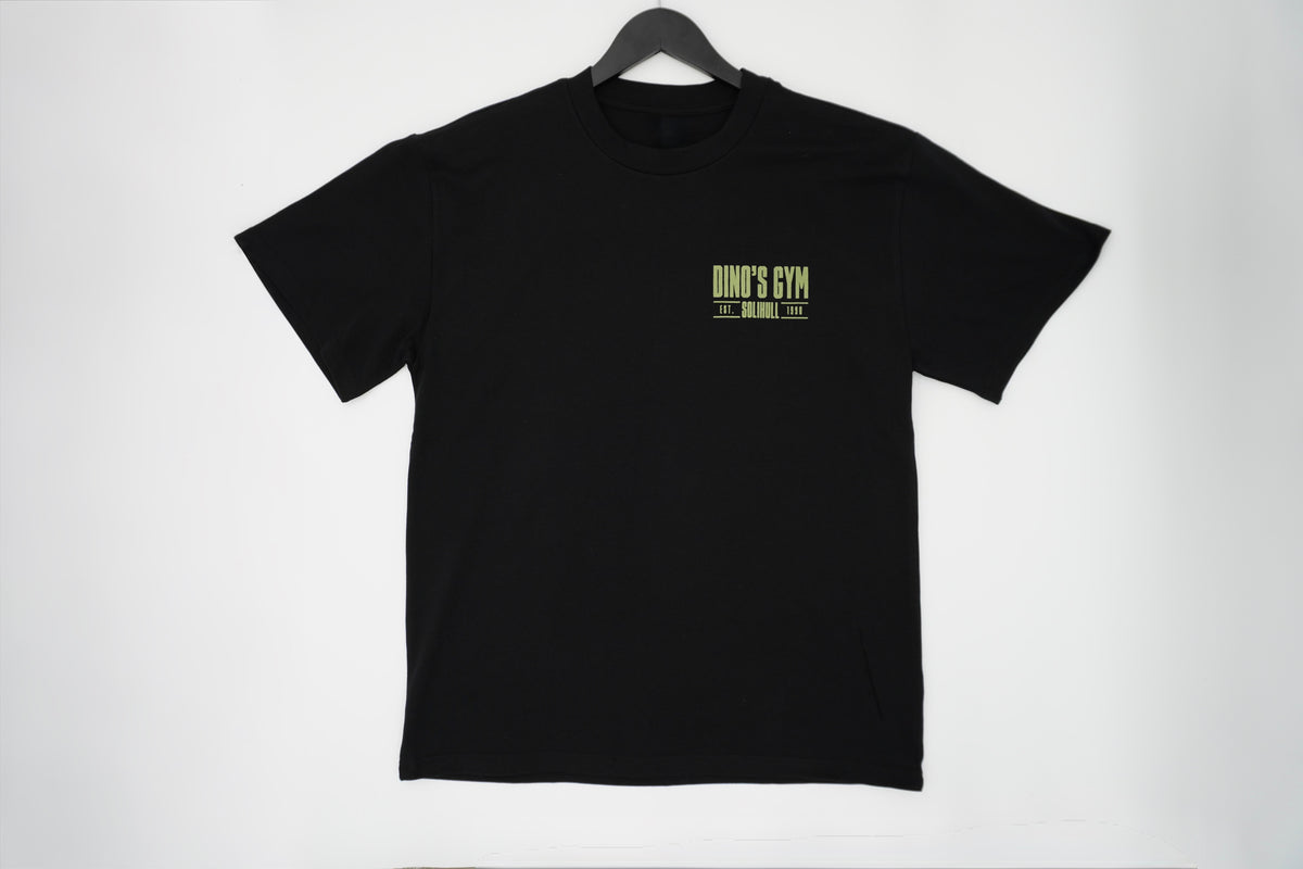 Oversized T-Shirt — Black / Military Green logo