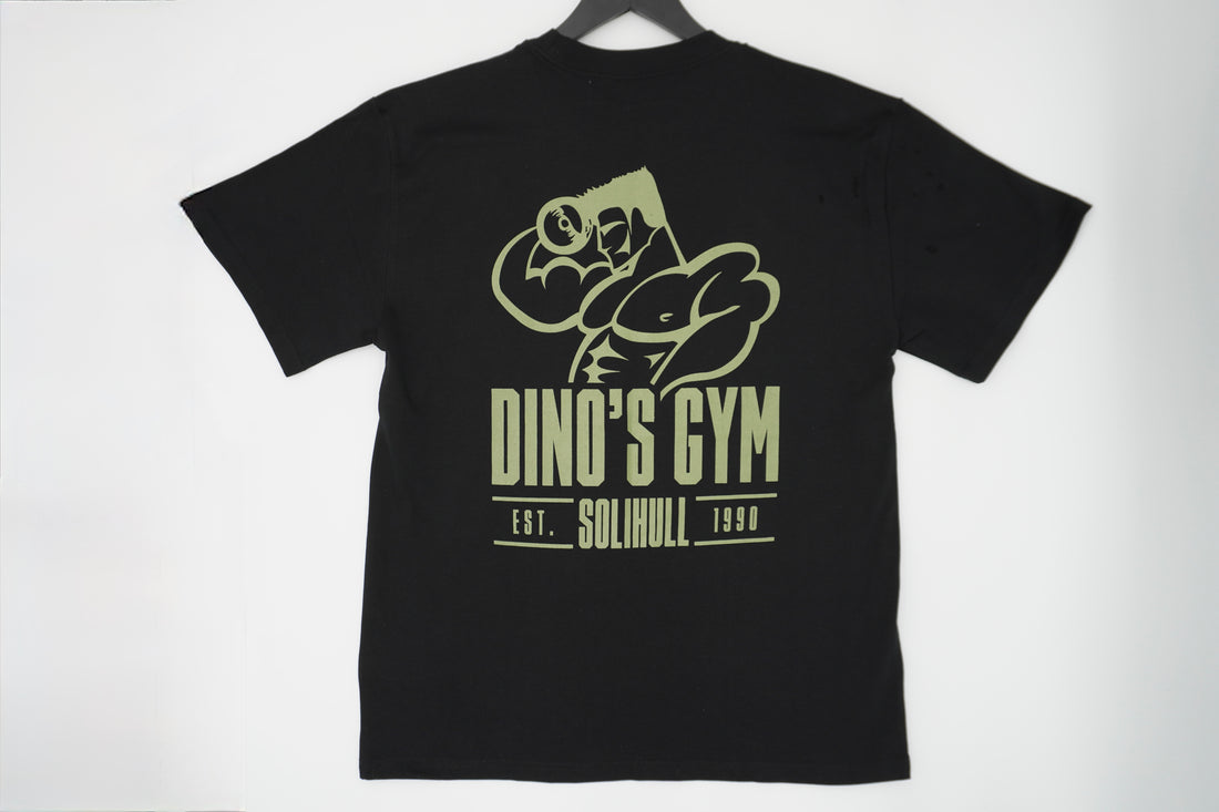 Oversized T-Shirt — Black / Military Green logo