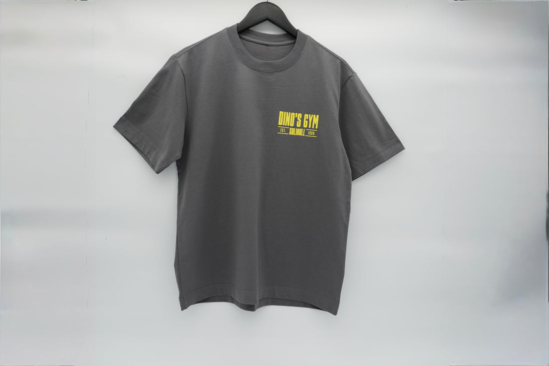 Oversized T-Shirt — Shadow Grey / Yellow Logo