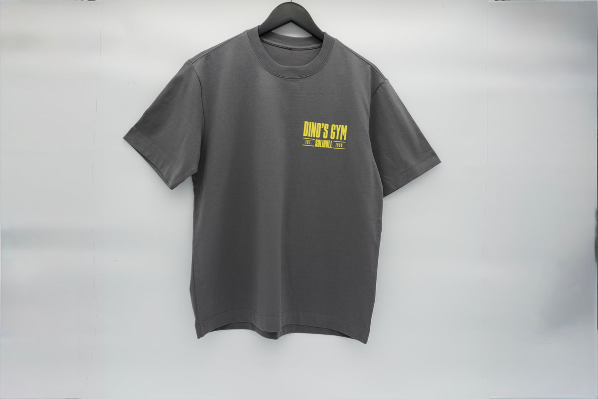 Oversized T-Shirt — Shadow Grey / Yellow Logo