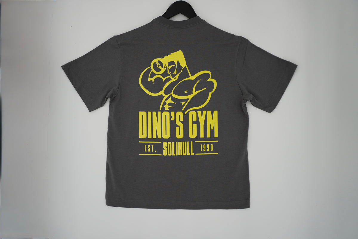 Oversized T-Shirt — Shadow Grey / Yellow Logo